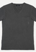 Raw-Edge V-Neck in Charcoal_1